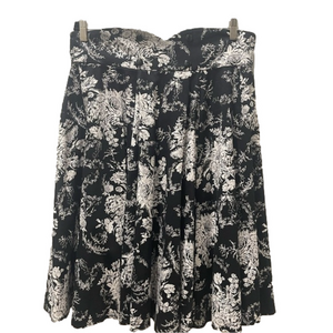 Floral Black and White Women's Skirt